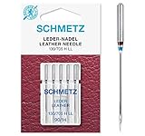 SCHMETZ | 5 Nähmaschinennadeln | Leder LL | 130/705 H LL | Nadeldicke 90/14 | auf jeder gängigen Haushaltsnähmaschine einsetzbar