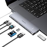 MacBook USB C Adapter, USB C Adapter für MacBook Pro/Air, 7 in 2 Thunderbolt 3 USB C Hub für MacBook Zubehör für MacBook Pro Air M1 M2, Mac Dongle mit 4K HDMI,USB C 100W, 2 USB3.0 und Micro SD&SD