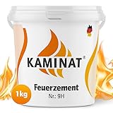 Kaminat Nr. 9H ist ein optimaler Reparaturmörtel für hohe Temperaturen 1250°C, Feuerfester Mörtel, Kaminkleber und Schamottestein Kleber (1,00kg)