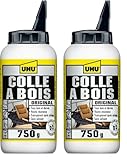 UHU Holzleim Original Flasche, Universeller Weißleim - geeignet für alle üblichen Holzarten und -verklebungen, 750 g (Packung mit 2)