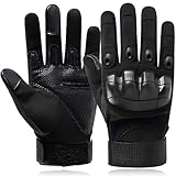 MOAZIFI Firschoie Taktische Handschuhe Militärische Mit Hartem Knöchelschutz Und 2-Finger Touchscreen, Taktische Handschuhe, Security Ausrüstung(Schwarz L)