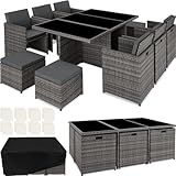 tectake Polyrattan Gartenmöbel Set, Sitzgruppe mit 6...