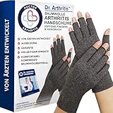 Von Ärtzten Entworfen, Kompressionshandschuhe/Athrose Handschuhe, Handbandage für Sehnenscheidenentzündung und Arthritis, Bequeme und Stützende Fingerlose Arthritis Handschuhe [1 Paar, M]