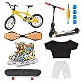 LALASTYLE Mini Finger Spielzeug Set Finger Skateboard Finger Fahrrad Finger Roller Finger Vitality Board 1 Paar Skates Finger Pants Training Tricks Requisiten Fingerspitzen Bewegung Spielzeug Party