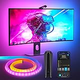 Govee RGBIC Monitor Hintergrundbeleuchtung, Neon LED Strip mit Kamera, Smart Gaming Light für 24-32 Zoll PC, Dreamview G1 LED Strip, Unterstützung Wi-Fi mit 4 Spielmodi, Sync für Spiele oder Filme