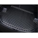 Auto Leder Kofferraummatte für Mitsubishi Shogun Sport/Pajero Sport II 7-seat 2008-2015, Kofferraum Schutzmatte Antirutsch Strapazierfähigen Kofferraumwanne Zubehör,Black-Beige-high