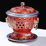 AAADRESSES Kupfer Hot Pot, Kleiner Kupfertopf FüR Eine Person, Alter Pekinger Kleiner Fetter Kuh Hot Pot, Chinesischer Traditioneller Cloisonné Hot Pot, Kommerzielle Geschenke,06