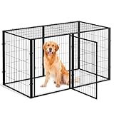 LURIVA Hundebox für Große Hunde, 139.7 cm L x 80.0 cm H, Heavy Duty Große Hundebox, Hundekäfig, Hundehütte, Welpenlaufstall, Hundegehege Zaun, Haustierkäfig, Haustierlaufstall, Indoor Outdoor, XXL