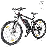 Eleglide M2 E Bike Herren Damen mit 36V 15Ah Abnehmbarer Akku, 27,5/29 Zoll Offroad E Mountainbike, Elektrofahrrad Pedelec mit APP, 24 Gänge Schaltung, Reichweite bis zu 125 KM (27,5 Zoll)