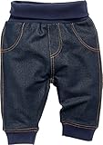 Schnizler Unisex Baby Baby Sweat-Hose Jeans-Optik 800931, 7 - Blau, 80