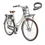 TELEFUNKEN E-Bike Elektrofahrrad 28 Zoll mit 7-Gang Nabenschaltung, Retro Pedelec Citybike mit Gepäckträger und Fahrradschloss, Frontmotor 250 W und 13 Ah, 36V Li-Ion Akku, RT540 Multitalent