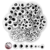 FANGZIDM 400 Stück Selbstklebende Wackelaugen 5mm -12mm Mobile Augen ​für DIY Scrapbooking Spielzeuge Zubehör