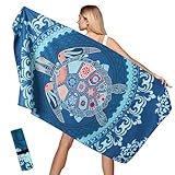 Aonext Strandtuch XXL100x200cm, Microfaser Handtücher Kompakt und Sandfest, Leicht und Schnelltrocknendes Handtuch, Wird mit Netztasche Geliefert, Badetuch für Strand, Gym, Travel, Strand, Sauna