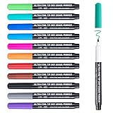 maxtek Folienstift Abwischbar, Whiteboard Marker trocken korrigierbar, Feiner Spitze inienbreite ca. 0,7mm, 12 Farben Whiteboard Stifte für Kühlschrank Monatsplaner Kalender Planungstafeln