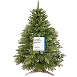 Premium Weihnachtsbaum künstlich 120cm - TESTSIEGER 10 Jahre GARANTIE - Naturgetreu, dichte Zweige, Künstlicher Weihnachtsbaum mit Holzständer – Tannenbaum künstlich von Pure Living