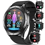 YYKY Smartwatch Herren Damen 1.43' AMOLED Display mit Telefonfunktion, Always-On Anzeige, SOS-Notruf, Schlaftracking, Wetteranzeige, Fitnessfunktionen, kompatibel mit Android & iOS