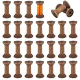 GLOBLELAND 25 Stück Leere Spulen Aus Holz Im Vintage Stil 1.6' leere Retro Garnspulen Holzbandspulen Spulen Für Stickereien Nähmaschinen Draht Faden Kordel Schmuck Kettenverpackung.