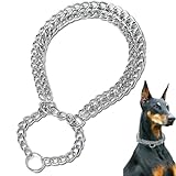 Voarge Hundehalskette aus rostfreiem Edelstahl, Kettenwürger zweireihig Chrom, ideal für kurzhaar Rassen, 40cm