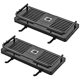 Hoomtaook Duschablage für Duschstange Dusche Caddy ohne Bohren Aufhängen Dusche Regale Zubehör Halterungen mit Zwei Haken und Duschkopfhaken Passend für [21mm-25mm] Schiene Kunststoff, 2 Stück Schwarz