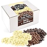 FOOD crew 900g Fondue-Schokolade aus Belgien Schoko-Mix aus Vollmilch, Zartbitter & Weiß - für Schoko-Brunnen Fondue-Sets - 10 Portionsbeutel einzeln verpackt