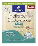 Bullrich Heilerde Tuchmaske + Zink | Reduziert Pickel Und Mitesser | Vegan | 1 Tuchmaske