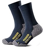 Piarini 2 Paar Coolmax Wandersocken Outdoorsocken Funktionssocken lang marine 43-46