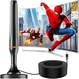 DVBT2 Antenne, DVB-T/DVB-T2-Antenne, Stärkere Stabantenne für digitales Fernsehen/Digital TV/DAB Radio/DVB-T2 Tuner Stick, Maximale Signalqualität - Mit Magnetfuß 3m Kabel