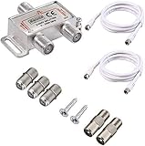 RUNCCI-YUN 2-Fach TV Radio F-Stecker Adapter Kabel Antennen...