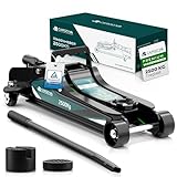 Wagenheber hydraulisch 2,5T – TÜV – 85-380mm Hub – flach für tiefergelegte Autos – Rangierwagenheber inkl. Gummiauflagen [Karton]