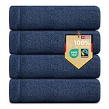 B!HOME 4er Set Premium Gästehandtücher [100% Baumwolle] 30x50 cm, dunkelblau/Handtücher Weich, Saugstark & Pflegeleicht/Waschlappen Perfekt für Bad, Gäste & Reisen