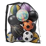 DoGeek Extra Große Fußball Ballnetz für 10-15 Bälle,Ballsack mit Rutschfesten Schultergurten,Ball Aufbewahrung,Balltasche,Fußballnetz,Ball Netz für Bälle für Bällebad Bälle