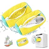 Schuh-Waschbeutel für Waschmaschine, tragbare Schuhreinigungstasche, Wäschesack mit Reißverschluss, wiederverwendbar, für Sportschuhe, Tennisschuhe, Turnschuhe, Laufschuhe, 2 Stück
