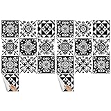 HOMSFOU 20 Stück Kleister Cm Selbstaufkleber Mosaik Schublade Tapete Muster * Fliesen Schwarz Und Aufkleben für Weiß Badezimmer Aufkantung Selbstklebend Xcm Abziehen Küchenfliesen