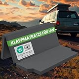 ELONEO Auto Camping Klappmatratze 185x148 cm, 8 cm hoch für VW T4, T5, T6, T6.1 Multivan, California Beach, Caravelle, Transporter, Reisematratze, Faltmatratze klappbar