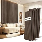 AKK-STAR Akustikpaneele Holz - 8,64 m² (6 Stück 240x60cm) | Schalldämmung, Akustikverbesserung für Studios, Büros, Heimkinos | Holz Wandpaneele & Wanddekoration (Schwarznuss 11#)