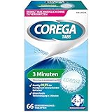 Corega Reinigungs-TABS 3 Minuten für herausnehmbaren Zahnersatz/dritte Zähne, Gebissreinigungstabletten, 1x66