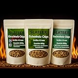 SLATEEX 3er-Set Räucherholz Buche, Eiche & Kirsche – BBQ Räucherchips für Smoky Einsatz & Grill | 3×800 g