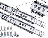 Stahlia Schubladenschienen (1 Paar) Teilauszug H:17mm/L:246mm Schubladenauszug Auszugsschienen Schrank Scharniere Schienen für Schubladen Regalschienen