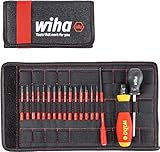 Wiha Drehmoment Schlüssel Schraubendreher Set TorqueVario-S electric (36791) gemischt 19tlg. | 0,8-5,0 Nm | inkl. Falttasche | Schlitz/Kreuz/PlusMinus/TORX