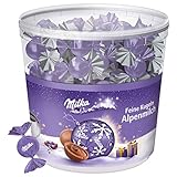 Milka Feine Kugeln Alpenmilch 1 x 900g I Weihnachtsschokolade Großpackung 100 Stück I Adventskalender Schokolade I Süßigkeiten zu Weihnachten aus 100% Alpenmilch Schokolade