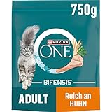 PURINA ONE BIFENSIS Adult Katzenfutter trocken, reich an Huhn, 6er Pack (6 x 750g)