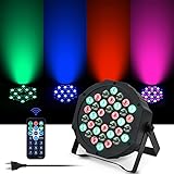 LED Par Strahler 36 LED 72W Discolicht Partylicht RGB DMX512 mit Fernbedienung, Bühnenlicht 7 Lichtmodi DJ licht für Party Bar Stage Feste Show