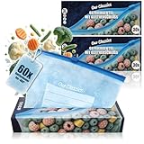 com-four® 60x Gefrierbeutel 3 Liter zum Verschließen, wiederverschließbare Frischhaltebeutel zur Lebensmittelaufbewahrung - Allzweckbeutel für Aromaschutz & Vitaminfrische bis -40°C (3 L - 60 Stück)