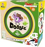 Asmodee Dobble Dinosaurier, Familien-Kartenspiel, ab 4 Jahren, für 2–8 Spieler, 15 Minuten Spieldauer