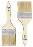 4 Stück (3 Zoll) Malerpinsel Set,Flachpinsel mit Holzgriff,Großer Flachpinsel für Lacke Lasuren Öle Wand-Farben Acryl, Lackierpinsel, Lasurpinsel, Farbpinsel am Holz Metall