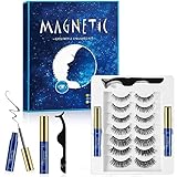 Magnetische Wimpern, Magnet Wimpern mit Eyeliner,Künstliche...