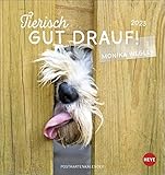 Tierisch gut drauf Postkartenkalender 2023 von Monika Wegler - Kalender mit perforierten Postkarten - zum Aufstellen und Aufhängen - mit Monatskalendarium - 16 x 17 cm