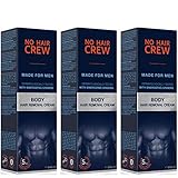 NO HAIR CREW 3 x Enthaarungscreme für den Körper - gründliche und sanfte Haarentfernung für Männer (Set 3 x 200 ml)