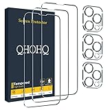 QHOHQ 3 Stück Panzer folie Schutzfolie für iPhone 13 Pro 6.1' mit 3 Stück Kamera Panzer Schutz Glas, 9H Härte, Ultra-HD, Anti-Kratz, Anti-Blasenfrei, Einfach Installieren, Hülle Freundllich