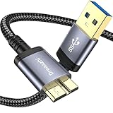 Dreaazhi USB 3.0 Micro B Kable 0.5M, USB3.0A anf Micro B 5Gbps Externe Festplattenkabel Geflecht, Kompatibel mit Toshiba, WD, Seagate Festplatte, Samsung Galaxy S5/ Note 3/Note Pro 12,2 usw